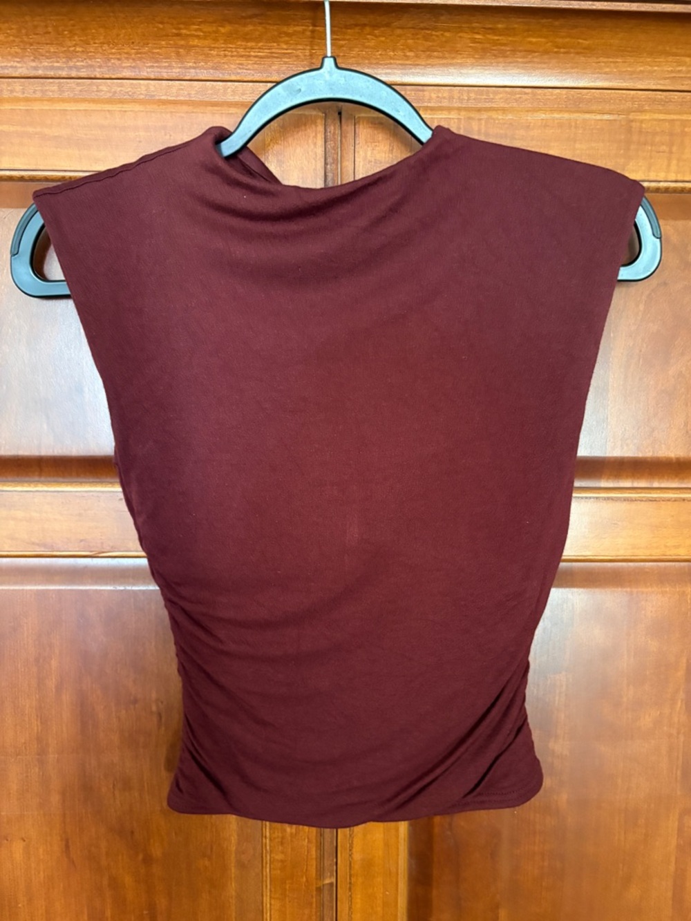 Women's Sleeveless Mock Neck Camisole in Burgundy